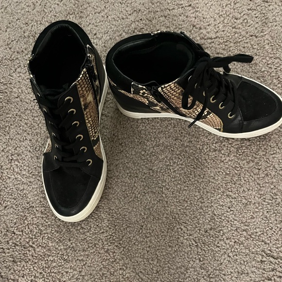 Aldo black and suede snakeskin shoe boots - Picture 5 of 5